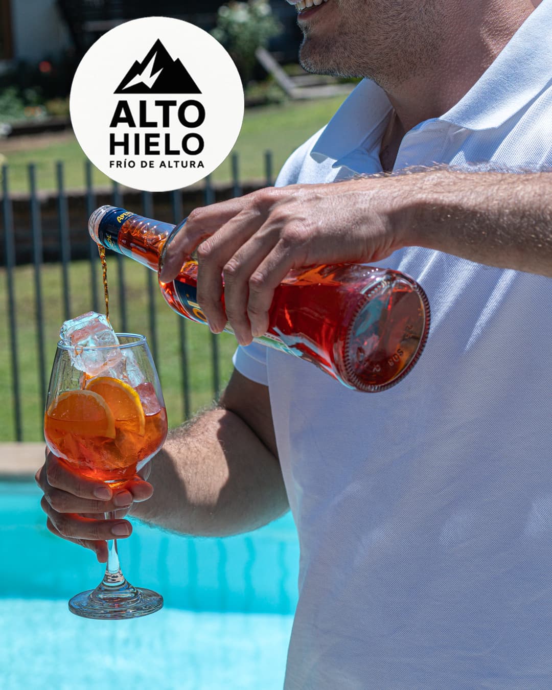 Preparando Aperol Spritz
